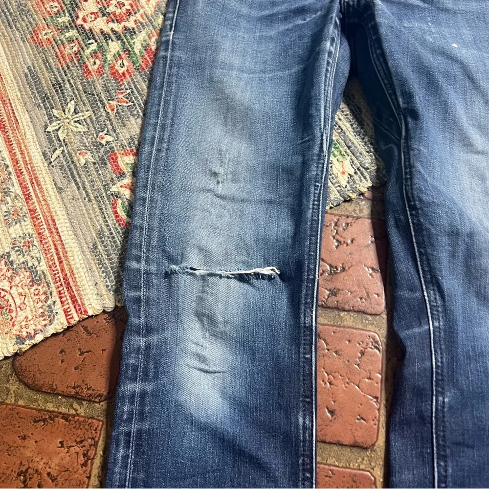 Levi’s 511 green pocket slim fit distressed denim jeans